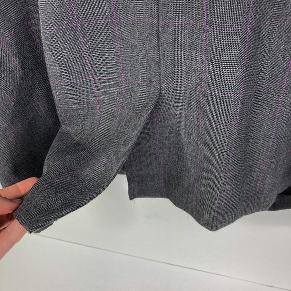 NWT Lane Bryant Gray Purple Plaid Blazer Jacket Plus size 22/24W - Picture 7 of 8